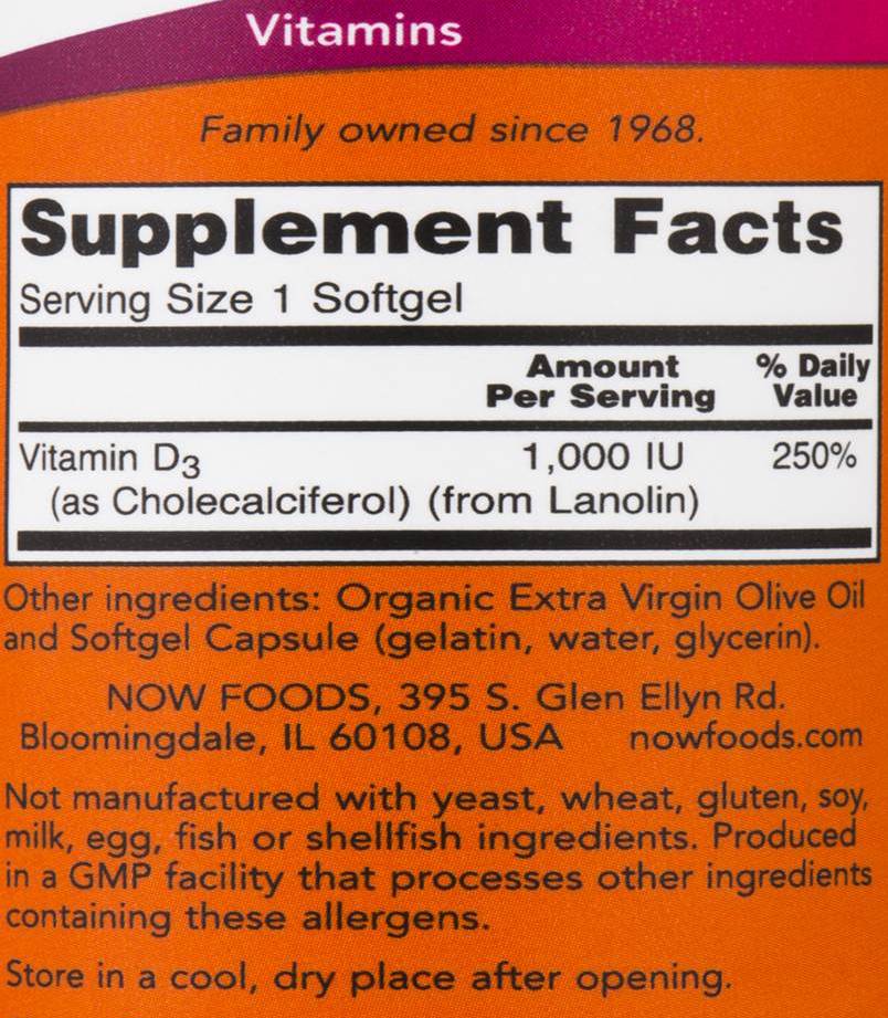 Витамин D -3 1000 IU - 180 гел капсули