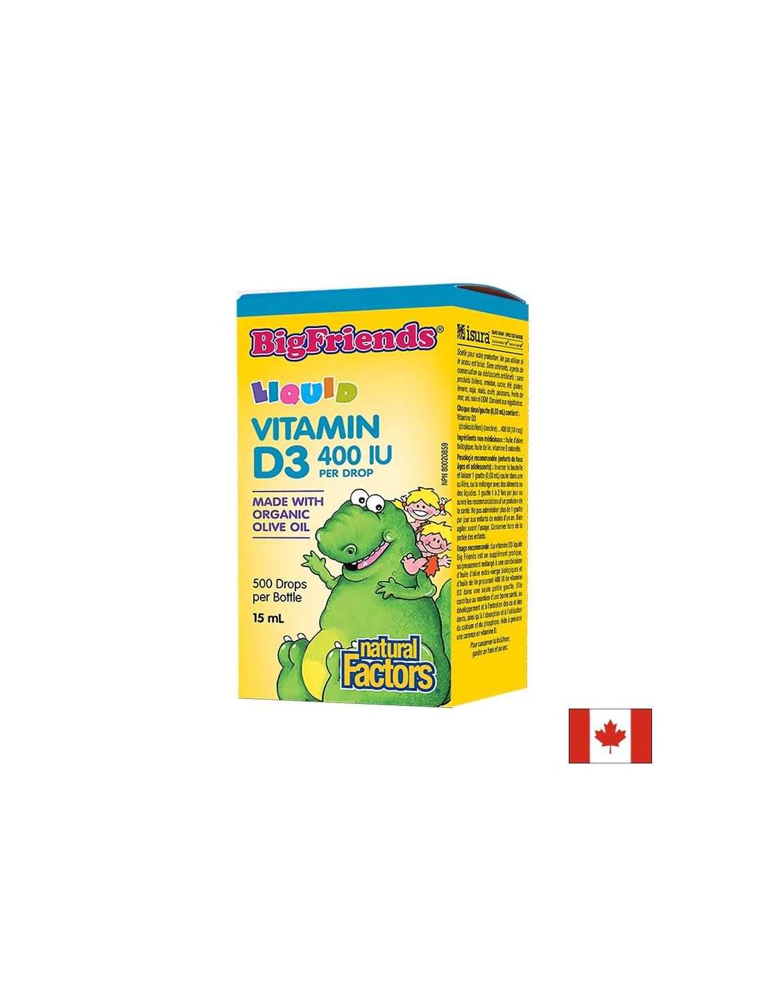 Bigfriends Течен витамин D3 за деца 400 IU - 15 ml