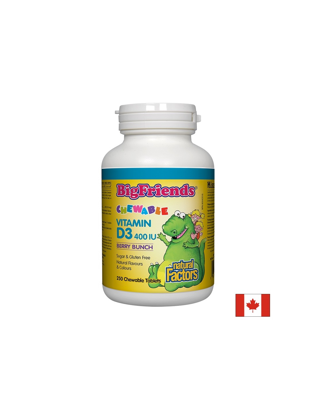 Bigfriends Vitamin D3 за деца 400 IU - 250 дъвчащи таблетки