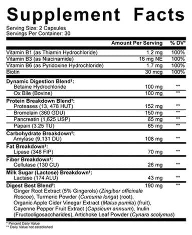 Diges-Ten | Храносмилателни ензими - 60 капсули