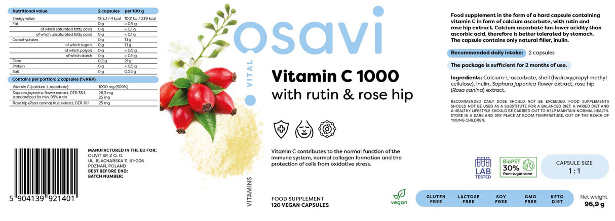 Витамин С 1000 | С Rutin & Rose Hip - 120 капсули