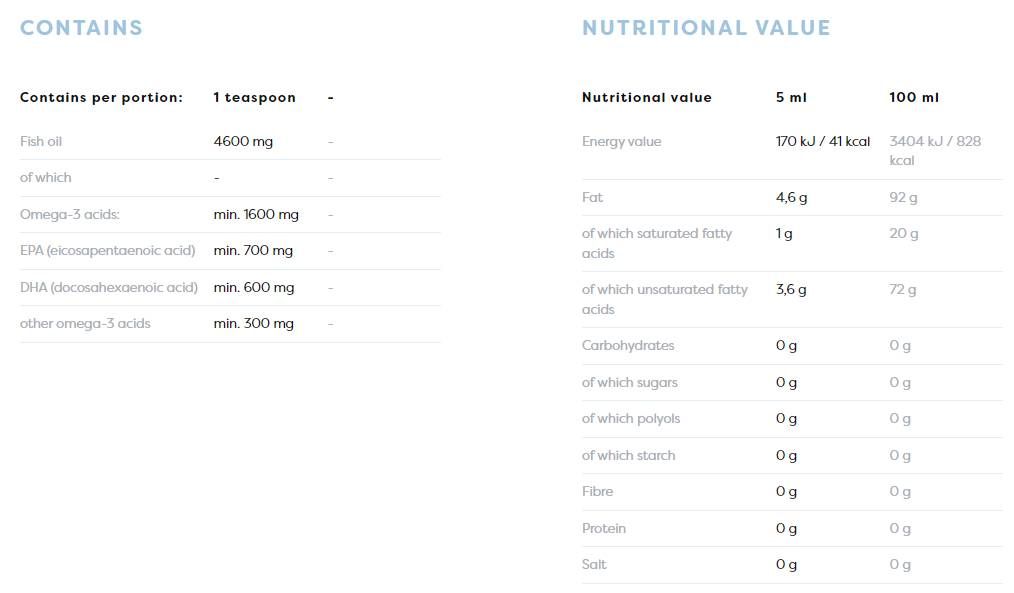 Ежедневна омега течност | Естествен лимон ароматизиран - 250 ml