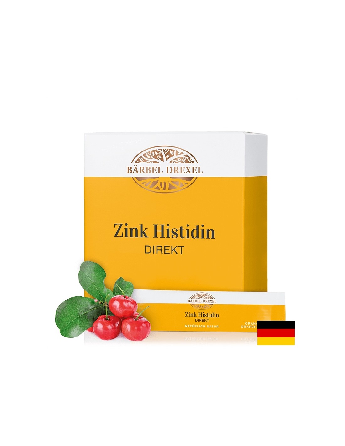 Zink Histidine DIREKT/ Zinc, histidine and vitamin C, 30 sachets x 2 gr / Orange and grapefruit flavor Bärbel Drexel - Nutra Best Europe