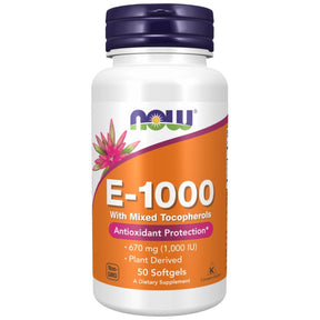 Vitamin E-1000 Natural - 50 Gel capsules - Nutra Best Europe