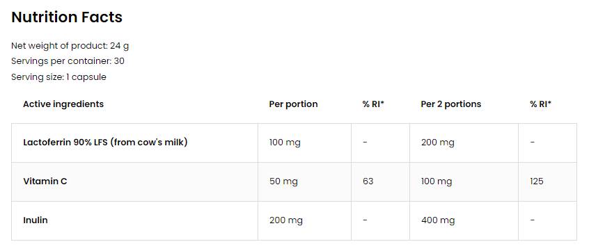 Lactoferrin lfs 90% 60 капсули