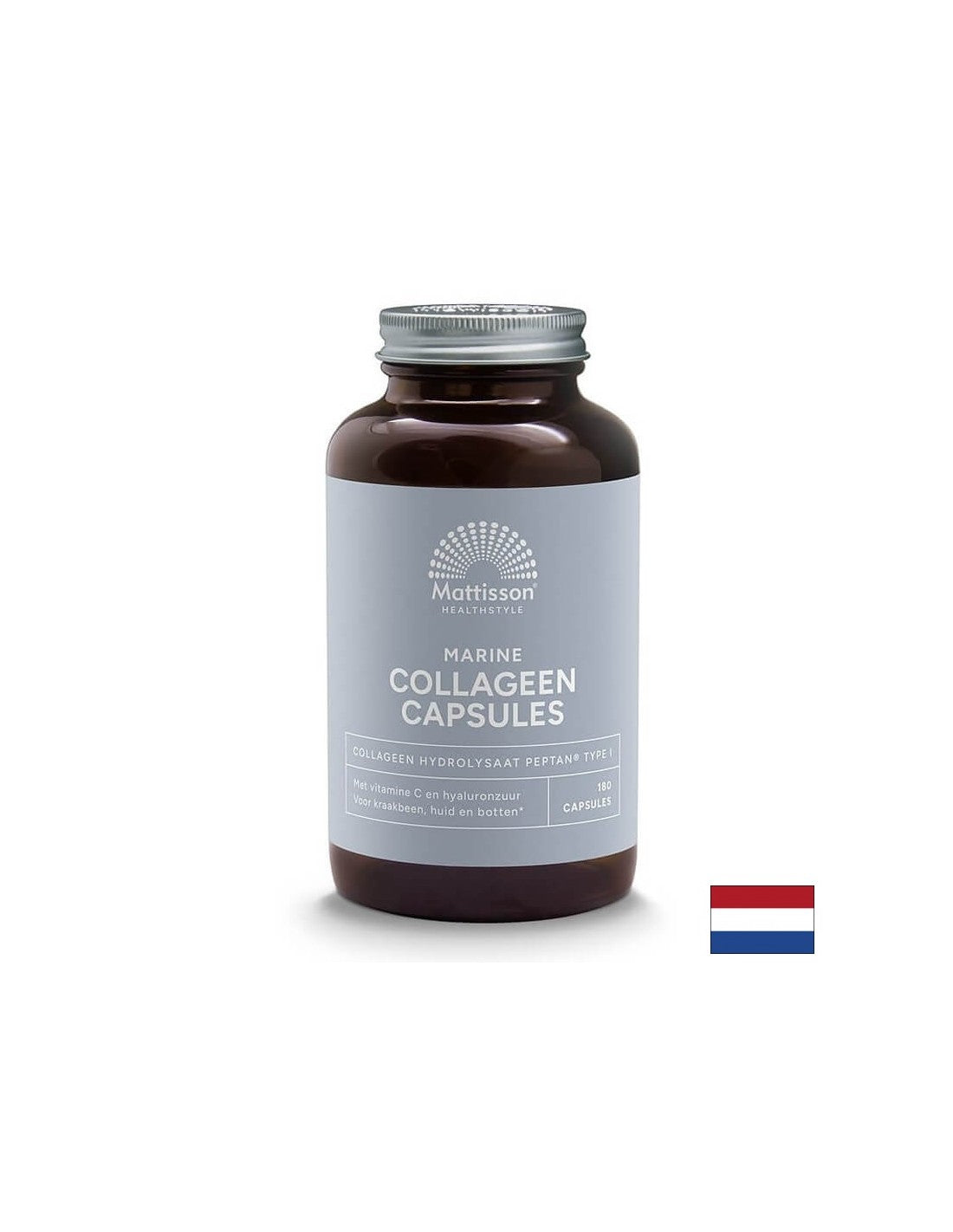 Рибен колаген (тип 1) с витамин С и хиалуронова киселина - Marine Collagen Peptan, 180 капсули <tc>Mattisson Healthstyle</tc>