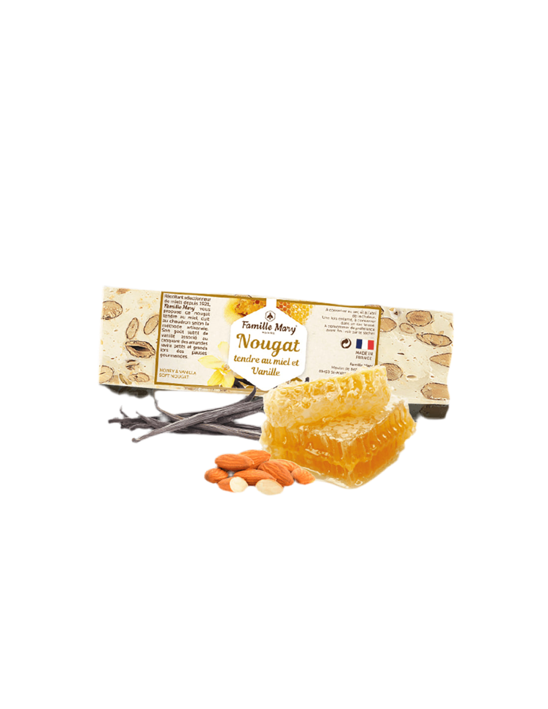 Нежен нуга с мед, бадеми и ванилия, 100 g