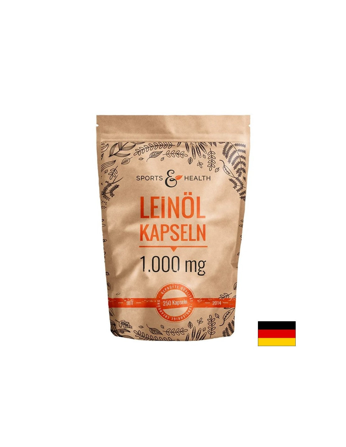 За подпомагане на имунитета, сърцето и мозъчната функция - ленено масло, 1000 mg x 250 капсули