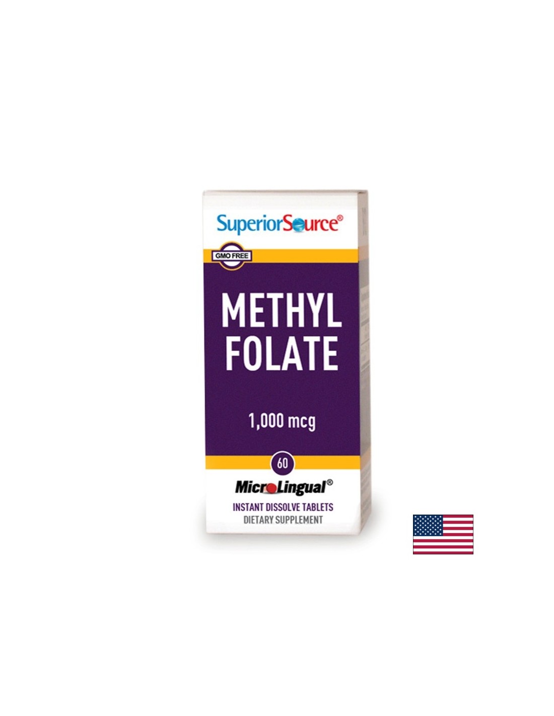 Метилфолат (метилирана фолиева киселина), 1000 mg х 60 сублингвални таблетки <tc>Superior Source</tc>