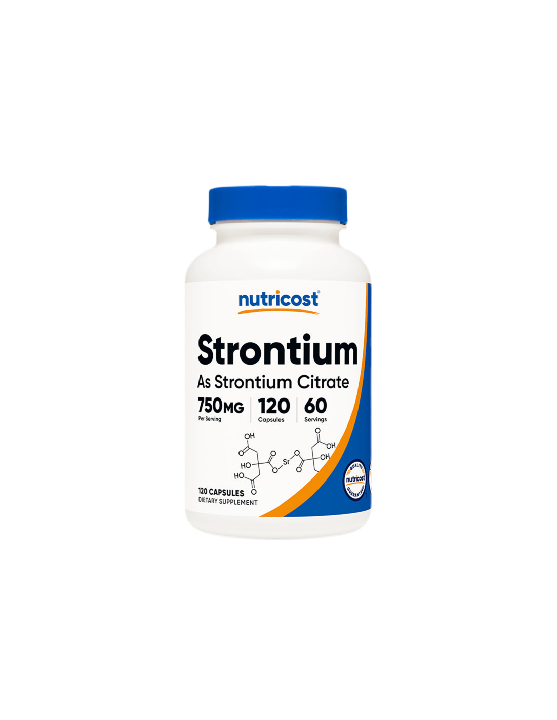 Кости и стави - Стронций (цитрат), 120 капсули <tc>Nutricost</tc>