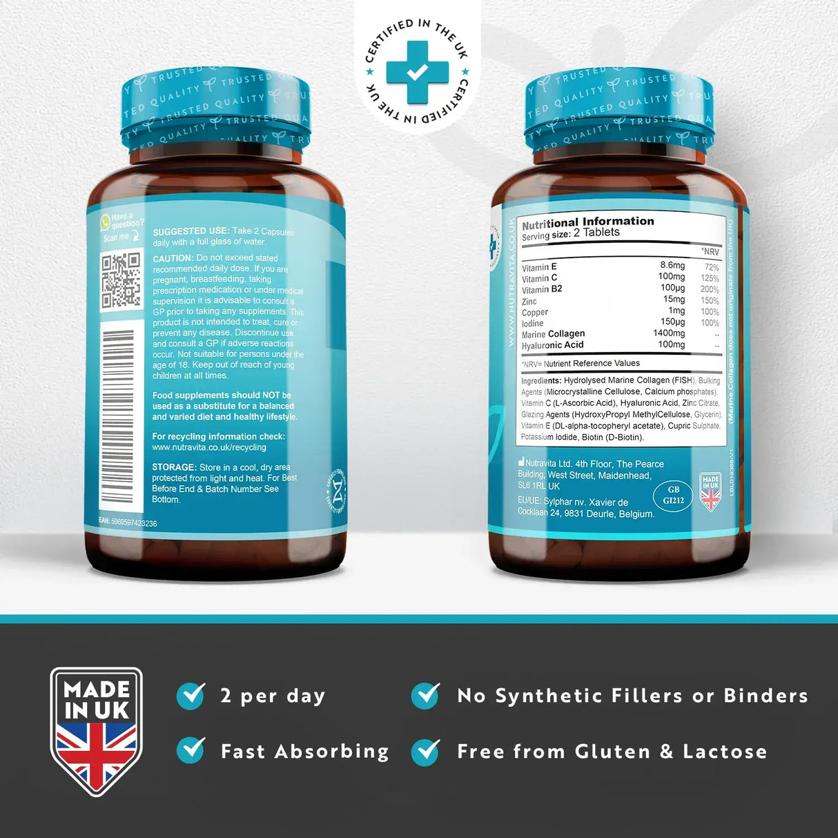 Рибен колаген 1400 mg с хиалуронова киселина 100 mg 120 таблетки