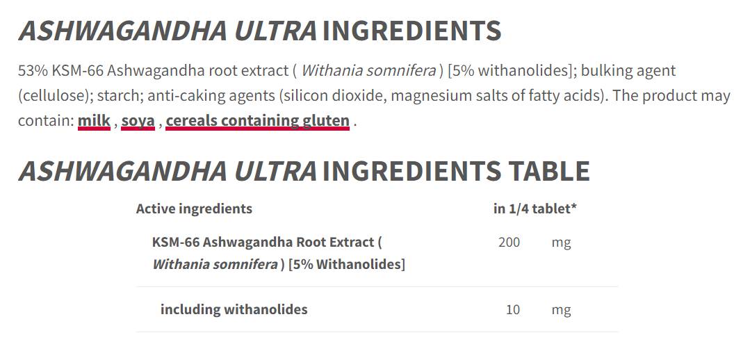 Ashwagandha ultra 200 mg - 60 таблетки