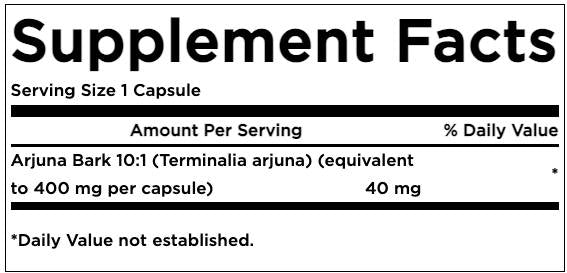 Екстракт от кора от арджуна 40 mg 60 капсули