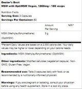 Най -добър веган MSM 1000 mg | С Optimsm - 180 капсули