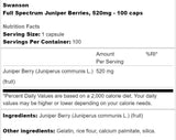Пълен спектър на плодове от хвойна 520 mg 60 капсули