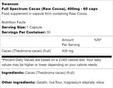 Пълен спектър Cacao 400 mg 60 капсули