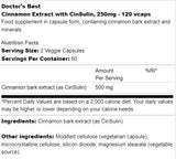 Най -добър екстракт от канела с цинсулин 250 mg - 120 капсули