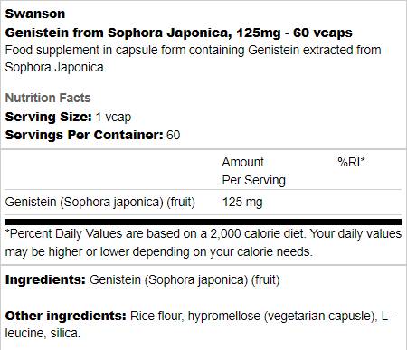 Genistein от Sophora japonica 125 mg 60 капсули