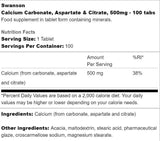 Калциев комплекс 500 mg | Карбонатни, аспартатни и цитрат 100 таблетки