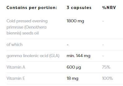 Маслото от Primrose 1800 mg | С витамин A & E - 180 гел капсули
