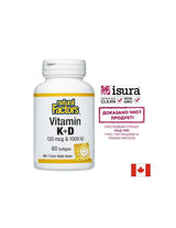 Витамин K2 120 mcg и D3 1000 IU, 60 софтгел капсули <tc>Natural Factors</tc>