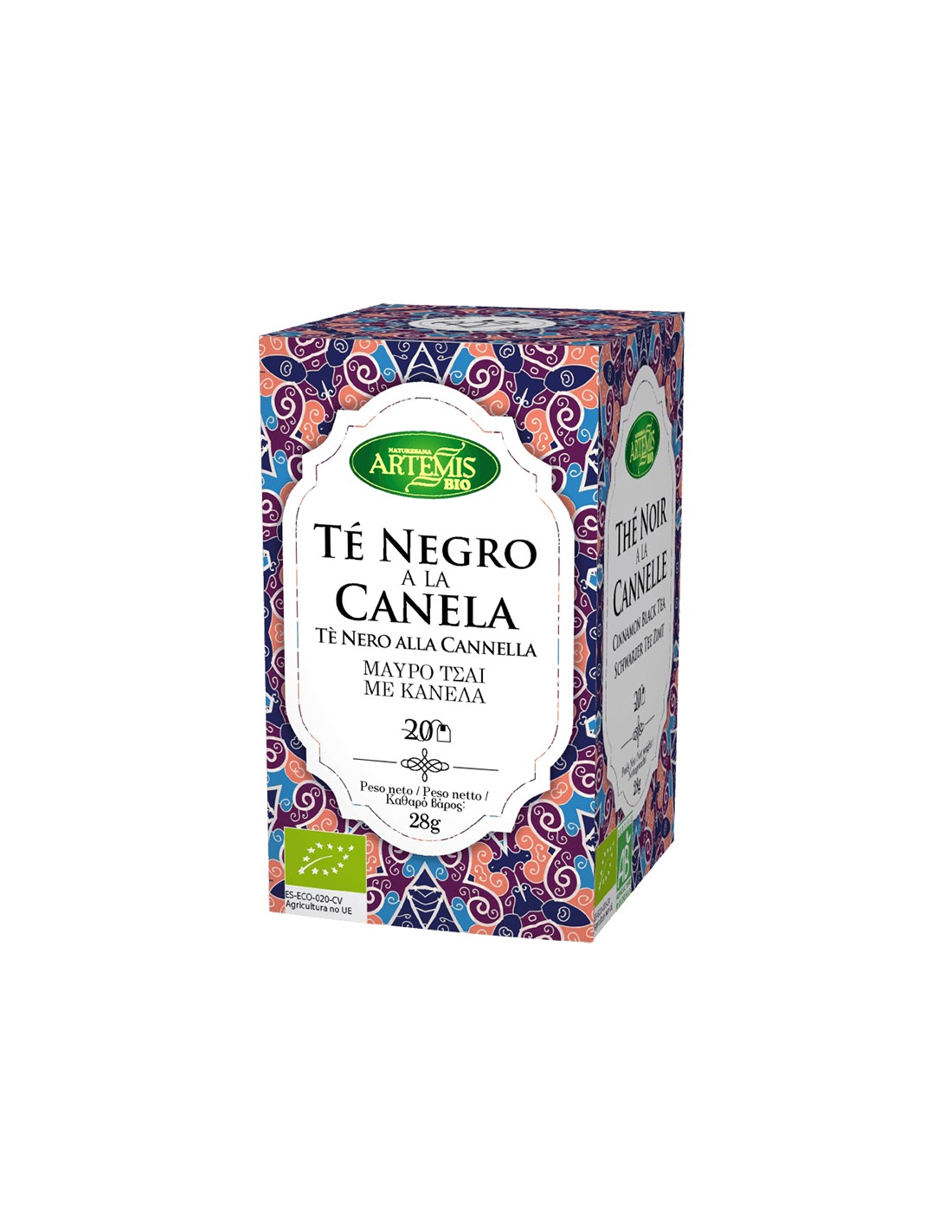 Черен чай с канела, био, 20 торбички за филтър
