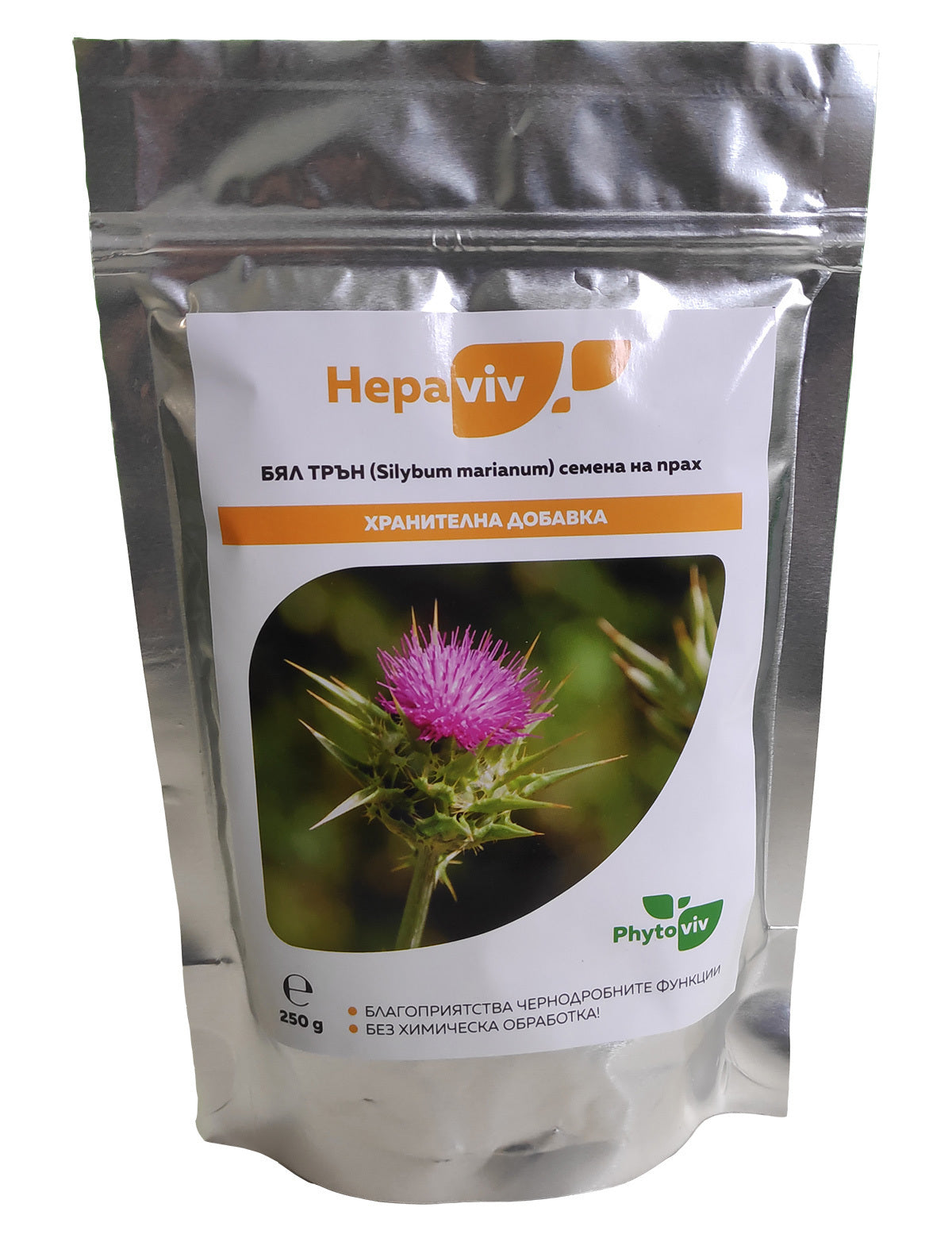За здравословен черен дроб / бял трън на прах 250 g (силимарин) - <tc>Hepaviv</tc>