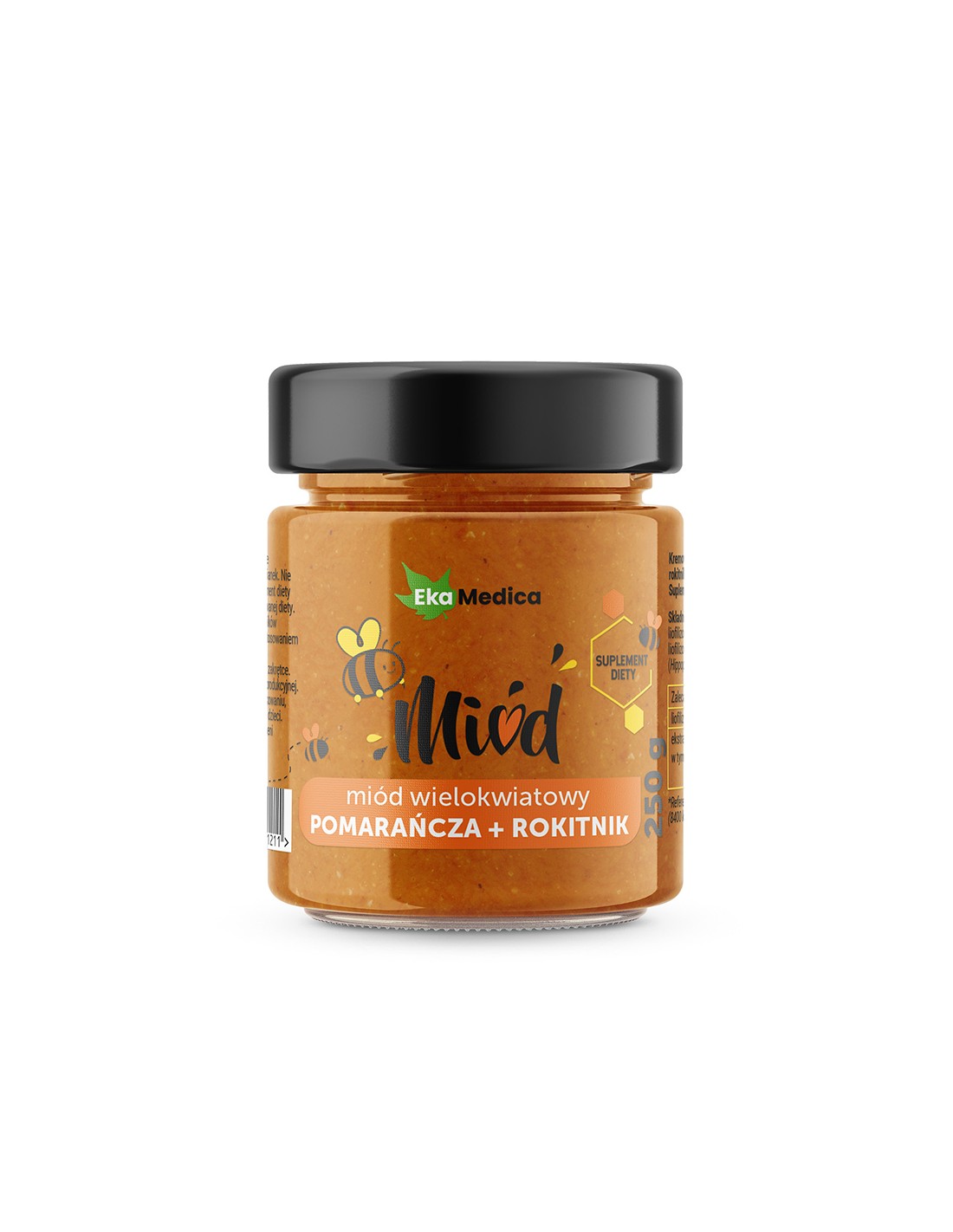 Многоцветният мед с портокал и морска зърна, 250 g Ekamedica