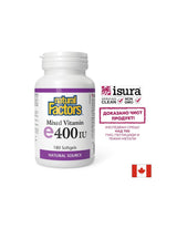 Витамин Е (токоферол микс) - антиоксидант, 268 mg/ 400 IU <tc>Natural Factors</tc>