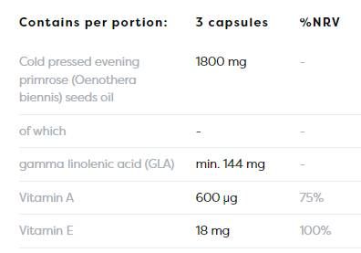 Маслото от Primrose 1800 mg | С витамин A&E - 120 гел капсули
