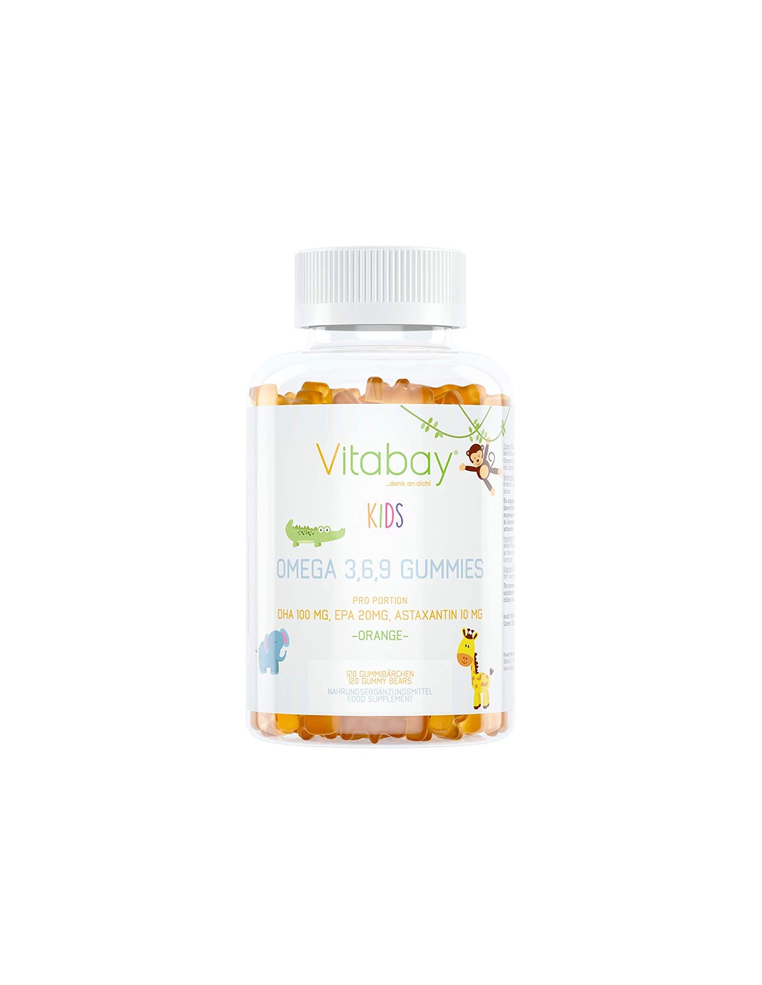 Omega-3-6-9 за деца (с астаксантин и холин), 120 оранжеви ароматизирани мекигелци