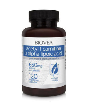 Acetyl L-Carnitine + Alpha Lipoic Acid 650 mg / 120 Caps - Nutra Best Europe