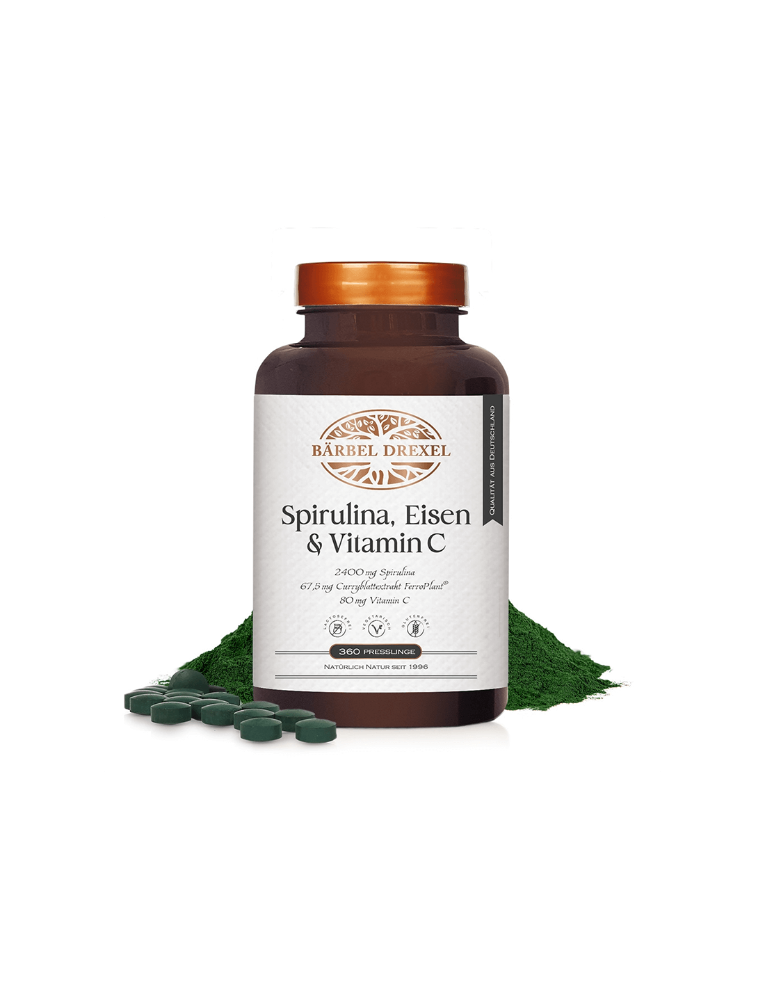 Spirulina & Curry Iron & Acerola витамин С - Формула за анемия и умора, 360 таблетки