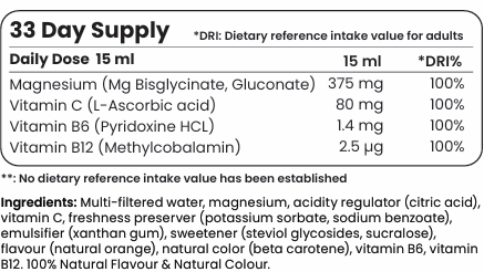 Течен магнезий 375 mg бисглицинат (50/33 дози) - 500 ml