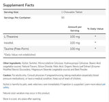 L-теанин 100 mg дъвчене | С инозитол и таурин - 90 дъвчащи таблетки