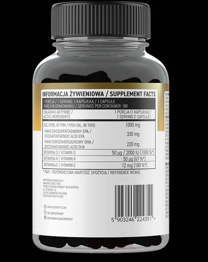 <tc>OstroVit</tc> Омега 3 / D3 + K2 - 180 гел капсули