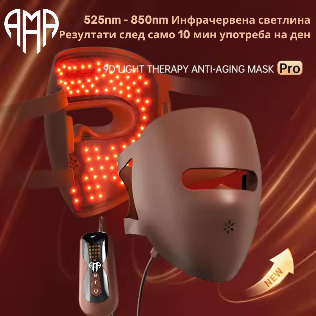 4D LED маска за лице с фотонова терапия - 82 светодиода x 4 вида светлина
