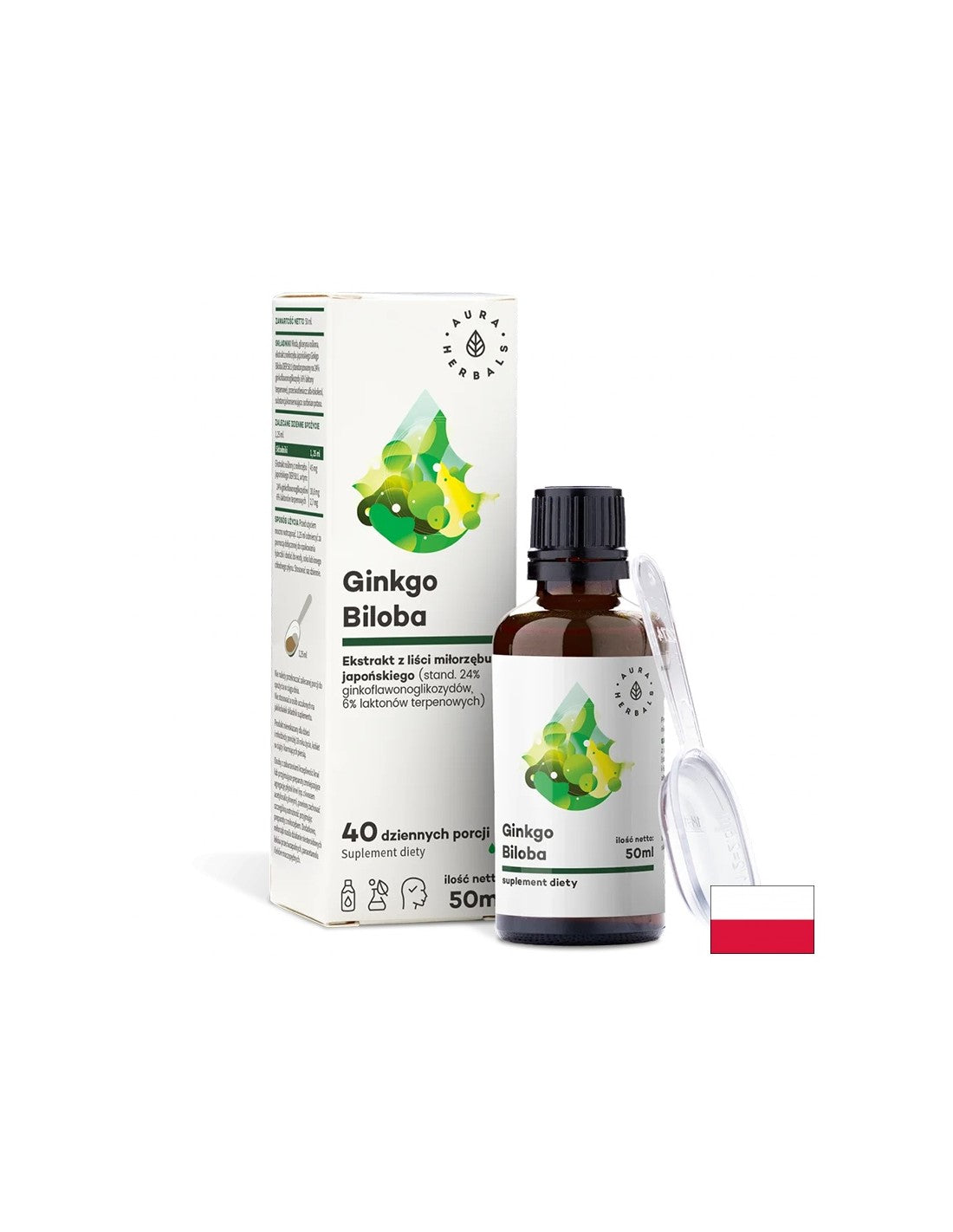 Кръвообръщение и мозъчна функция - Гинко Билоба, 50 мл <tc>Aura Herbals</tc>