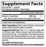Най-добър ацетил-L-карнитин 500 mg-120 капсули