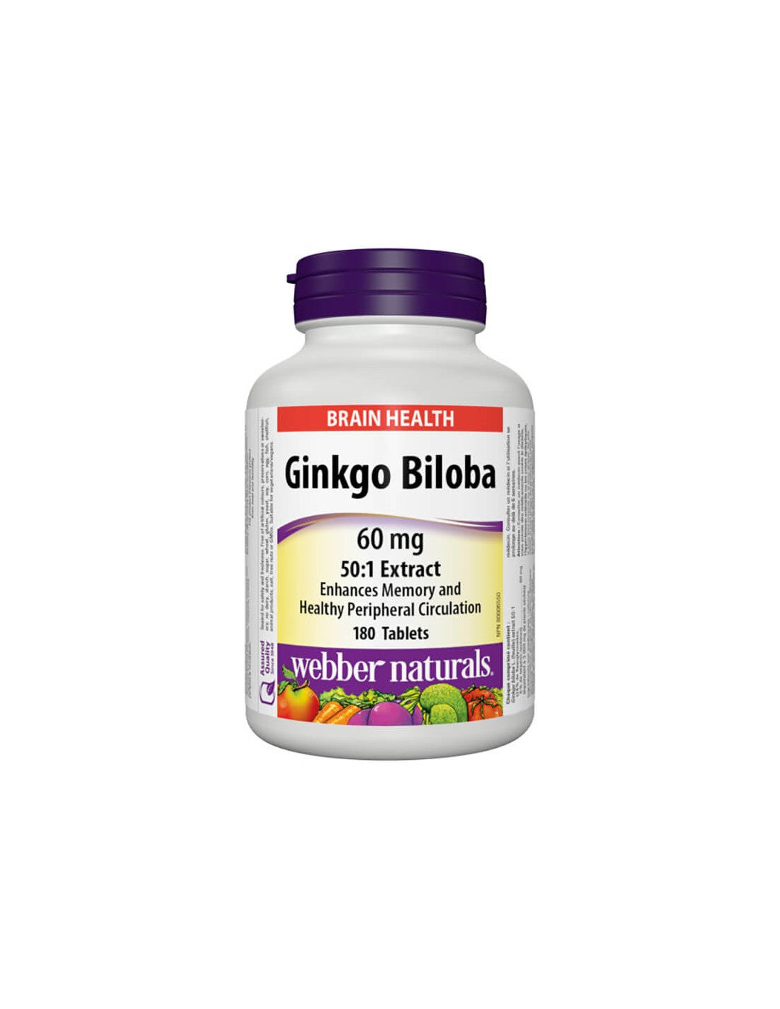 Памет, концентрация, кръвообращение - Ginkgo Biloba 60 mg, 180 таблетки