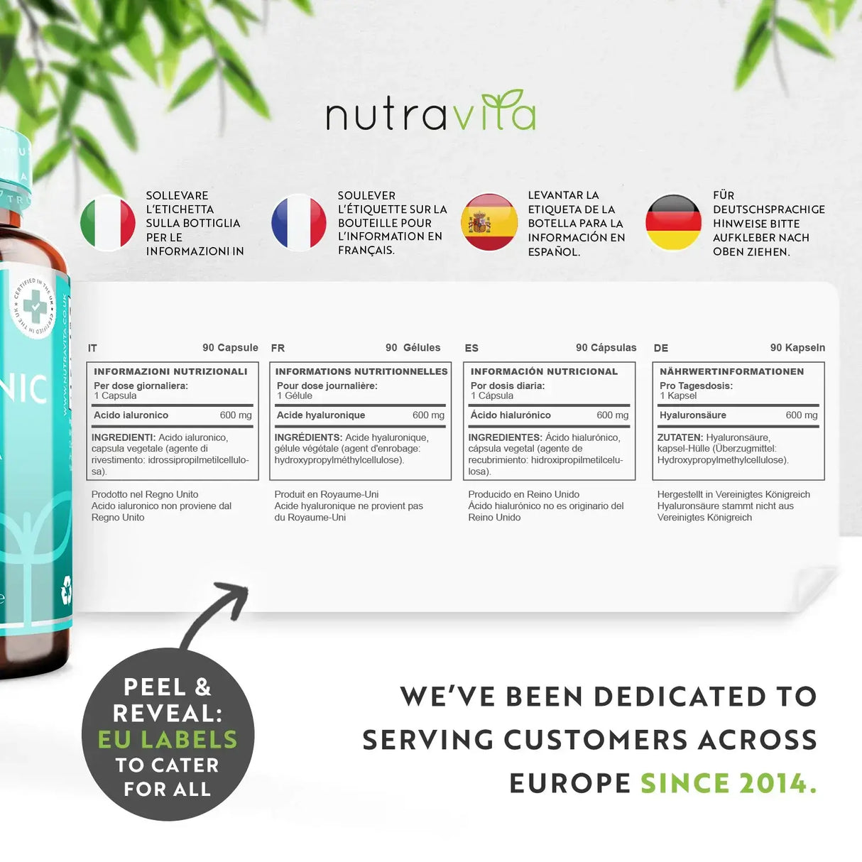 Hyaluronic Acid 600 mg / Хиалуронова киселина 600 mg /90 капсули, 90 дни/ <tc>Nutravita</tc>