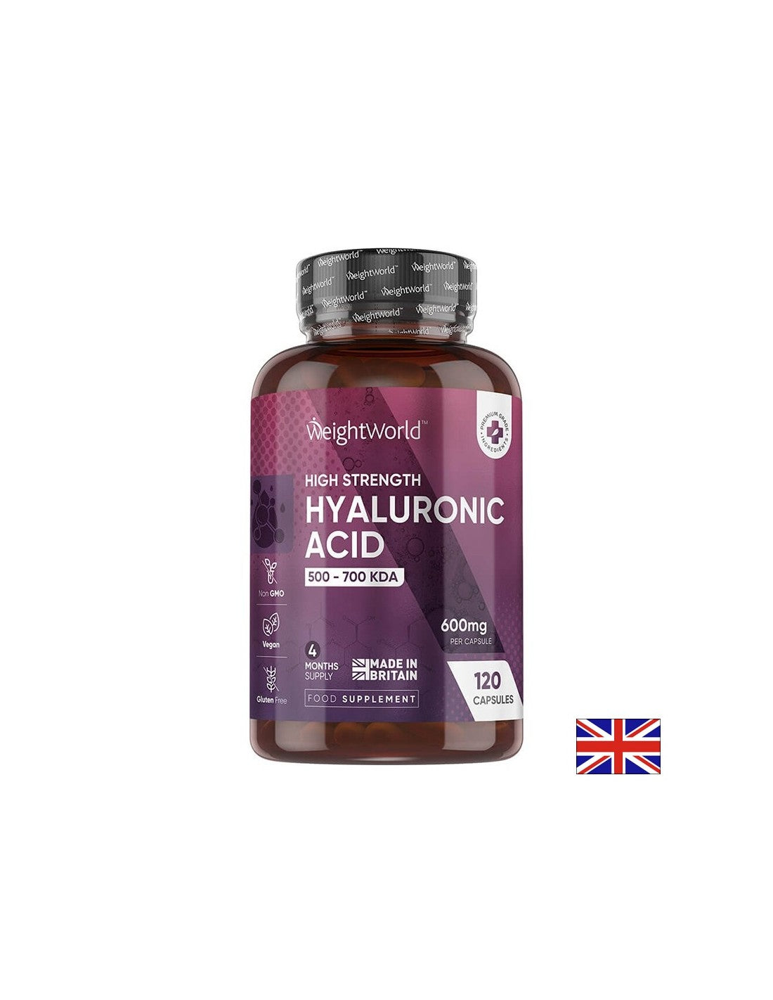 Коса, кожа, нокти - хиалуронова киселина, 600 mg x 120 капсули
