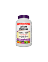 Калций 600 mg + Витамин D3 400 IU - Костна и мускулна система, 90 <tc>Webber Naturals</tc> Течни меки гелове