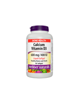 Калций 600 mg + Витамин D3 400 IU - Костна и мускулна система, 90 <tc>Webber Naturals</tc> Течни меки гелове