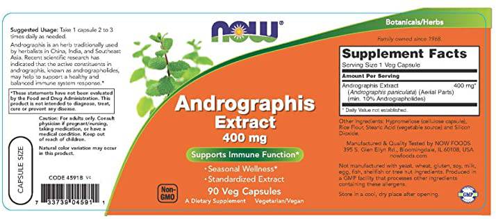 Екстракт от Andrographis Paniculata 400 mg - 90 капсули