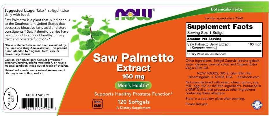 SAW Palmetto Extract 160 mg - 120 гел капсули