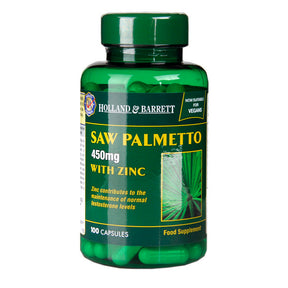 Saw Palmetto with Zinc (Saw Palmetto with Zinc) 100 vegan capsules HOLLAND & BARRETT - Nutra Best Europe