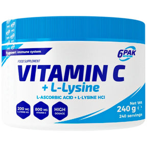 Vitamin C + L-Lysine Powder - 240 grams - Nutra Best Europe