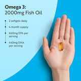 Омега 3 2000 мг /EPA 660 мг, DHA 440 мг/ Чисто рибено масло /240 капсули, 120 дози/ <tc>Nutravita</tc>