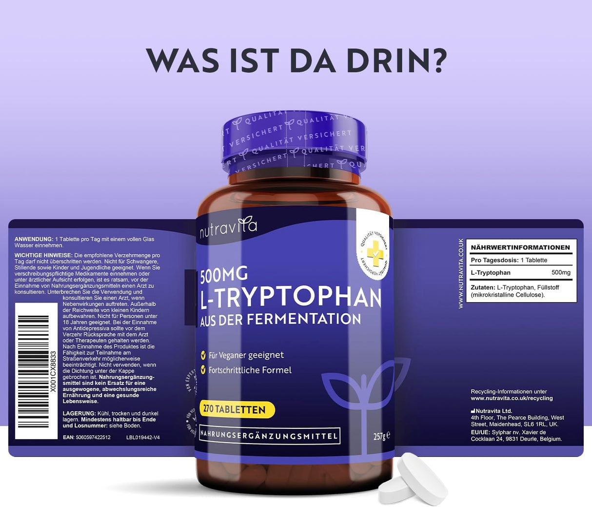 L-tryptophan 500 mg 270 таблетки